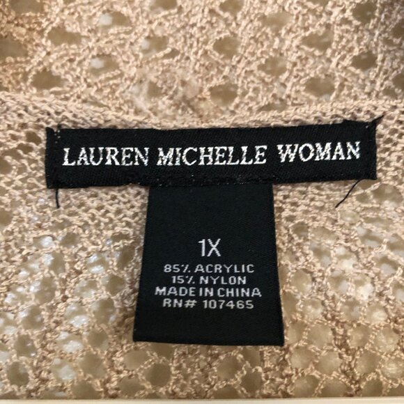 Women's Knit Cardigan Sidetail Waterfall Open Front Lauren Michelle Woman 1X - Picture 4 of 10